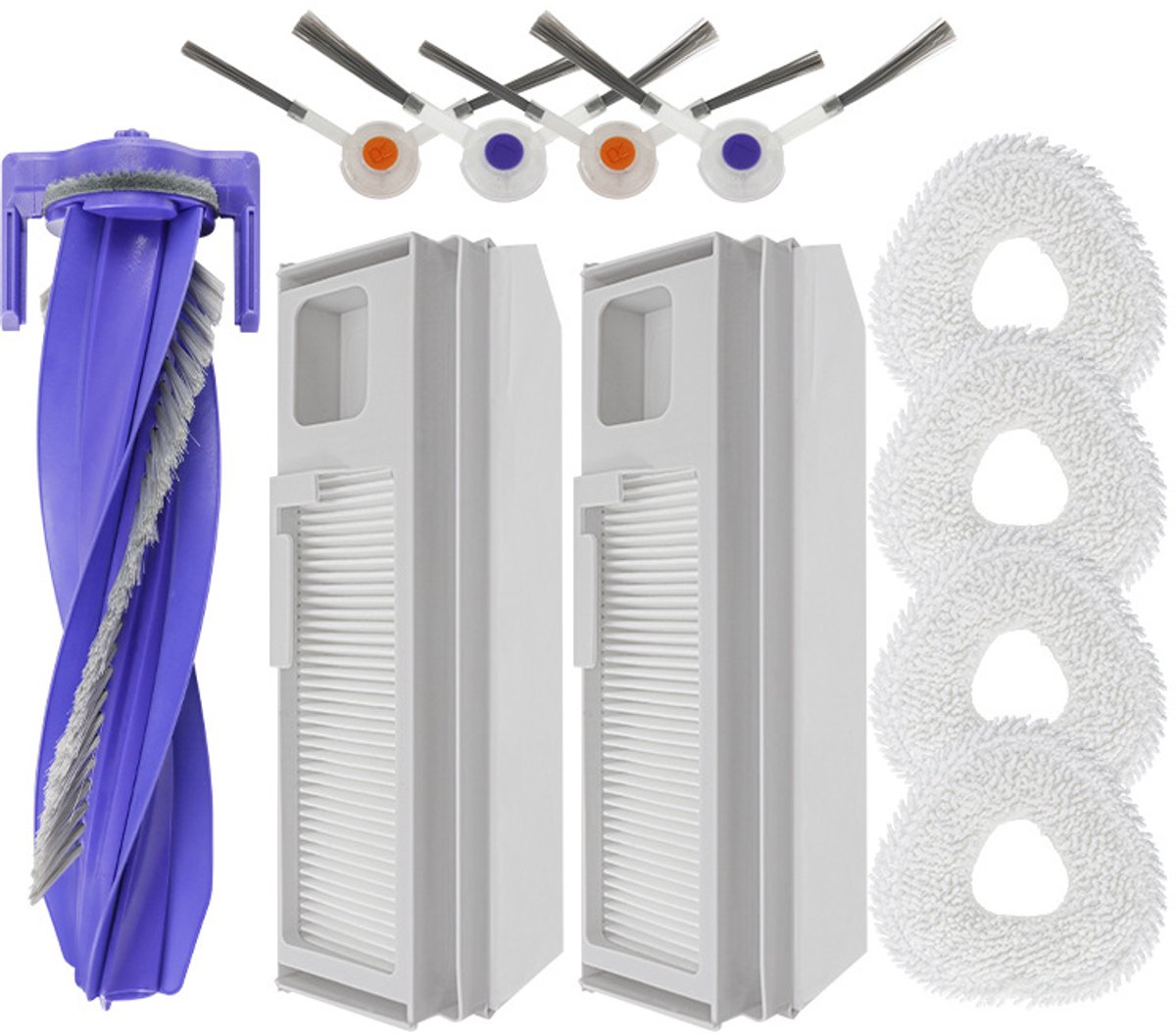 11stuks - veegmachine Onderdelen - Accessoires Set - Geschikt voor Narwal Freo X Ultra J4 J4 Lite Series - 1 rolborstel - 4 zijborstels - 2 Stofzak - 4 doeken - met anti-klitfunctie