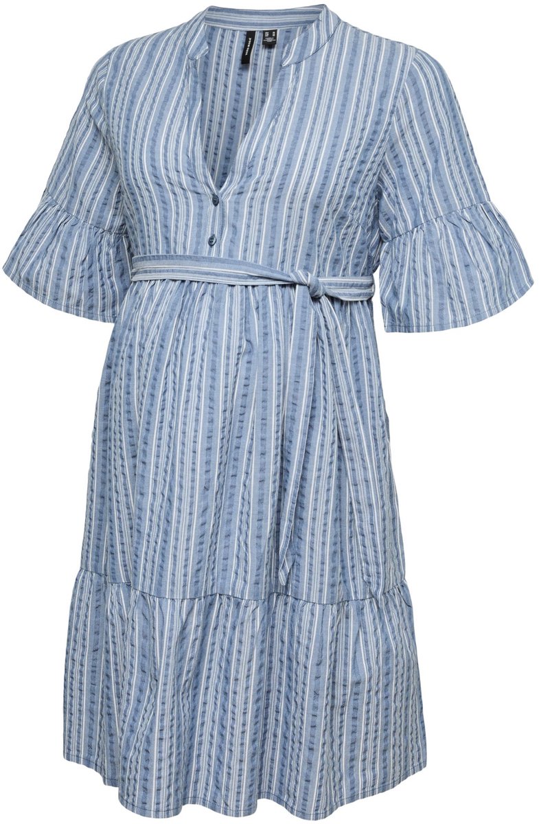 Vero Moda MATERNITY - VMMELENA 2/4 SHORT DRESS WVN - Dames - Mini jurken China Blue
