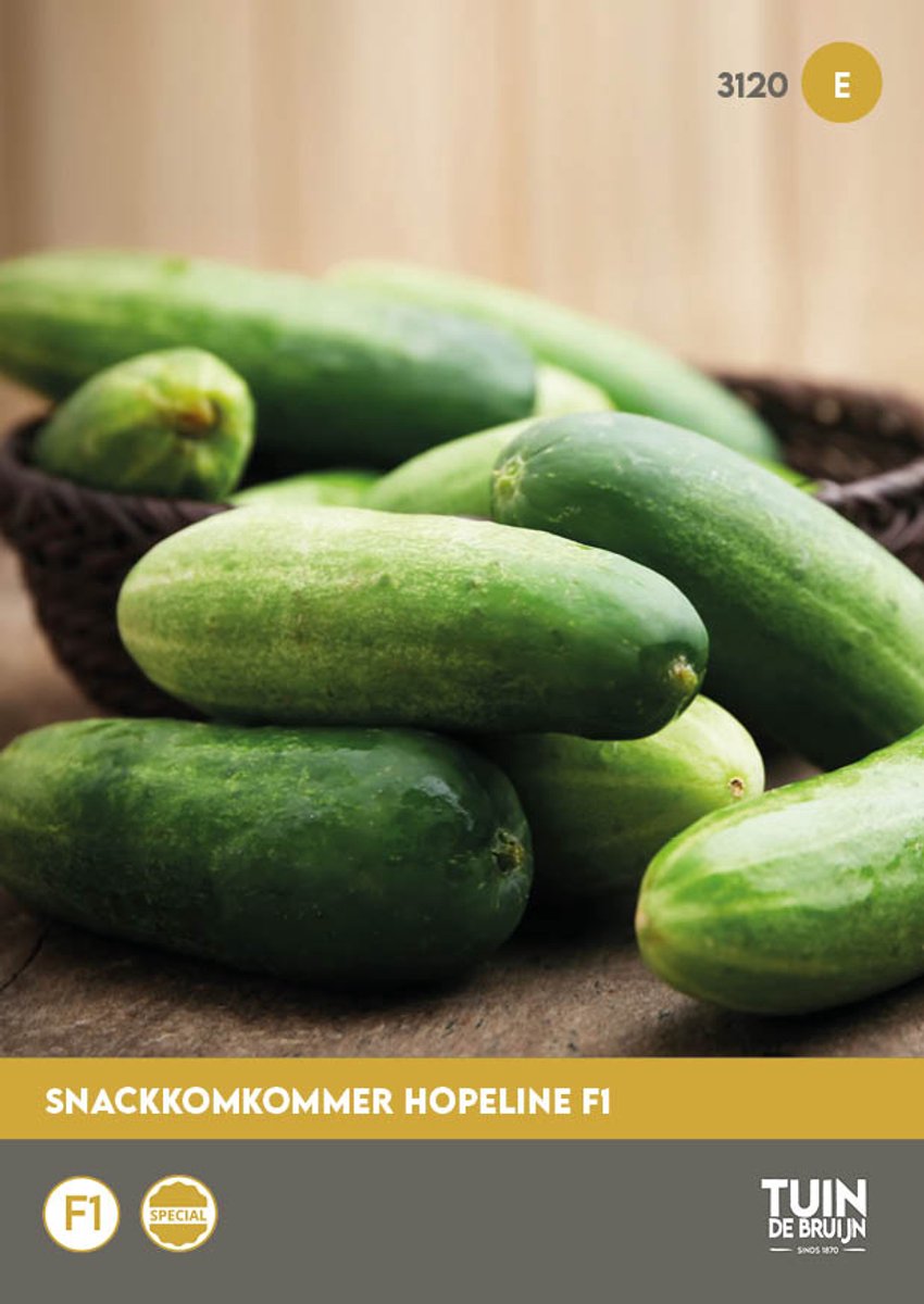 Mini Komkommer Hopeline F1 Zaden – Snackkomkommer – Hoge Opbrengst – Groentezaden Moestuin & Kas | Tuin de Bruijn