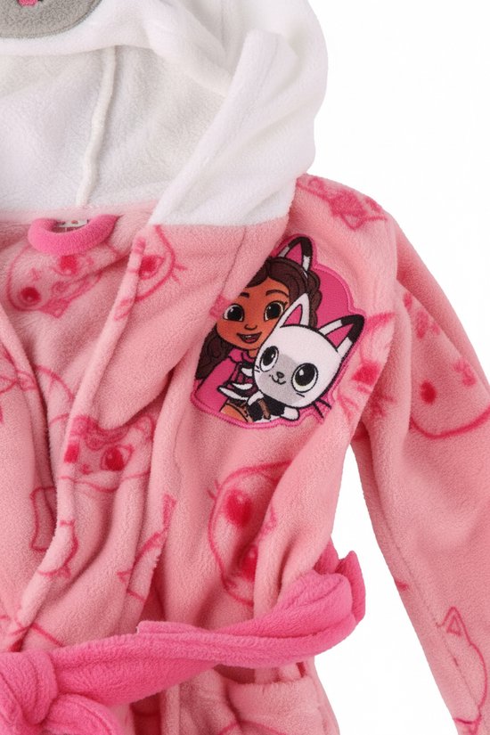 Gabby’s Poppenhuis Badjas Meisjes – Roze Ochtendjas met Capuchon – Officieel