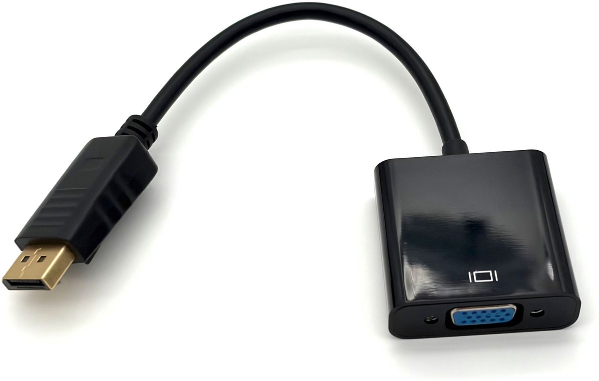 DisplayPort naar VGA Adapter – Full HD 1080p – DisplayPort Male naar VGA Female – Zwart