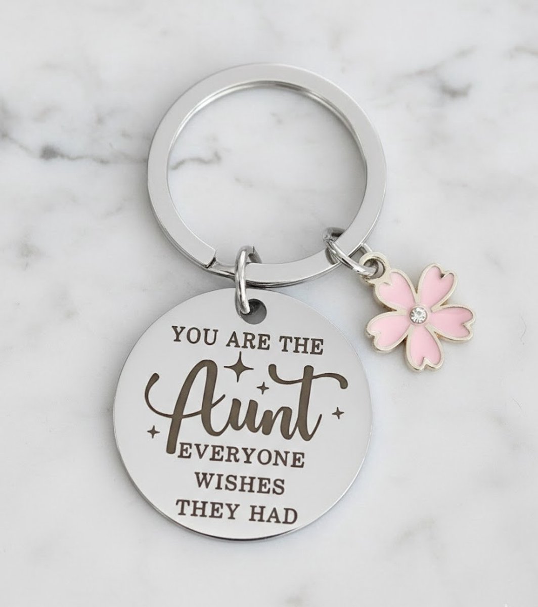 NEWI - Sleutelhanger - Zwangerschap Aankondiging - Je wordt Tante - Cadeau Tante - Pregnancy Announcement - Aankondiging Baby - Best Auntie