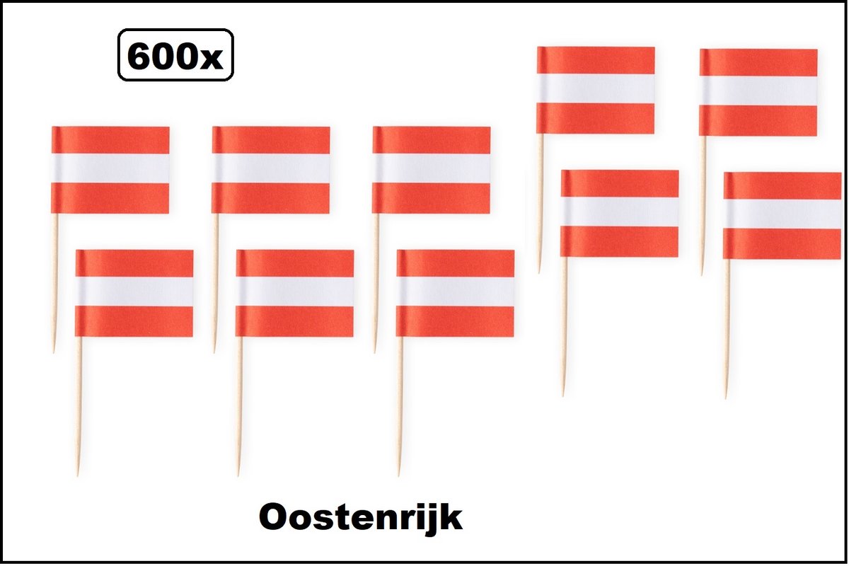 600x Cocktailprikker Oostenrijk - landen festival party fun winterfeest thema feest cocktail prikker