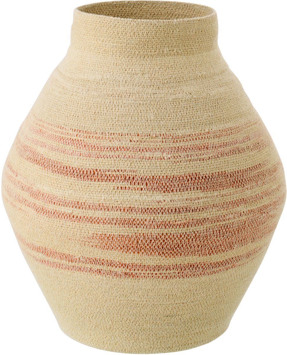 J-Line mand Gestreept - zeegras - naturel/oranje