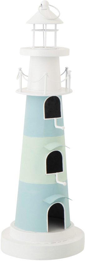 J-Line Nichoir Phare - métal - bleu clair/blanc