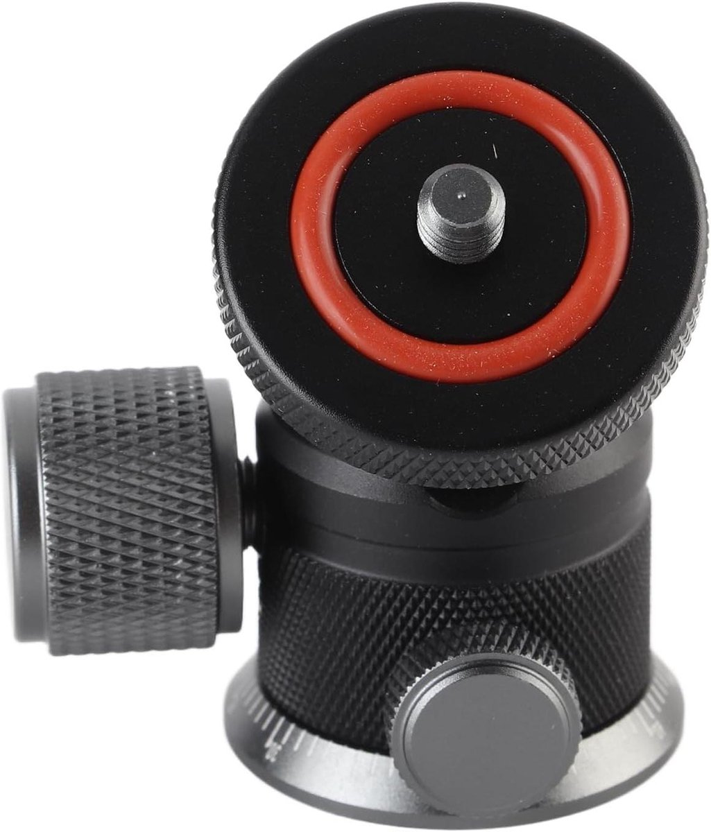 360 Graden Roterende Mini-Balkop voor Camera-statief met Dubbele U-vorm Slot, Aluminium Legering, Panoramisch Fotograferen.