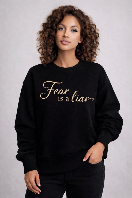 La Booty Oversized Trui Zwart – Sweater – Streetwear – Fear Is a Liar- Premium Katoen- Made Belgium- Maat L/XL