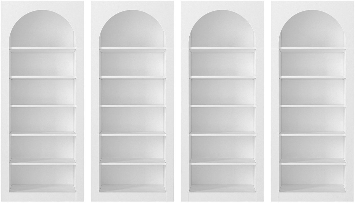Vente-unique Set van 4 boekenkasten met 6 nissen - Wit - CYMORA
