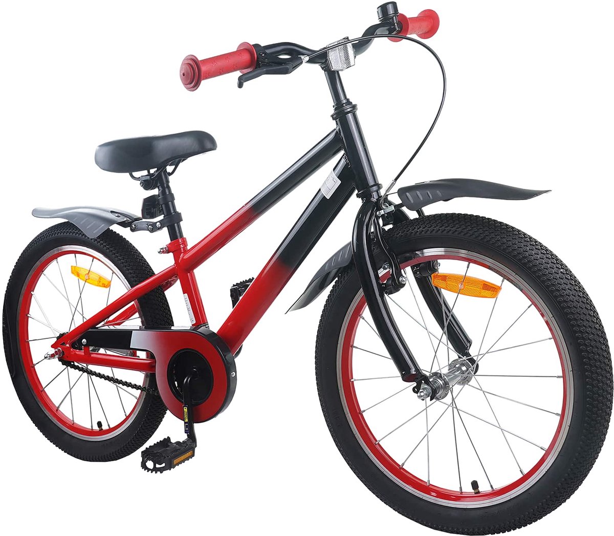 VidaXL Kinderfiets 22 Inch voor 7-12 jaar oud Blauw Zwart
