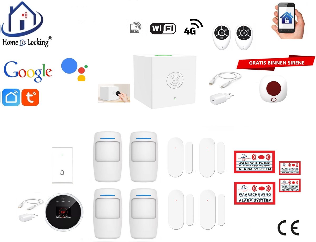 Draadloos beveiligingsbox werkt met wifi en met spraak gestuurde apps. ST01C-23