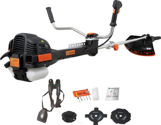 TIMBERPRO - Professionele bosmaaier trimmer 2-in-1 - anti-vibratie systeem - draad en mes - 62 cm³ - 3,5 PK. van Merkloos	 — afbeelding 2