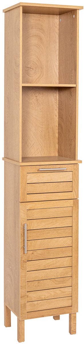 4bathroomz Bozen Badkamerkast Hoog - Kolomkast in Houtlook - Bruin