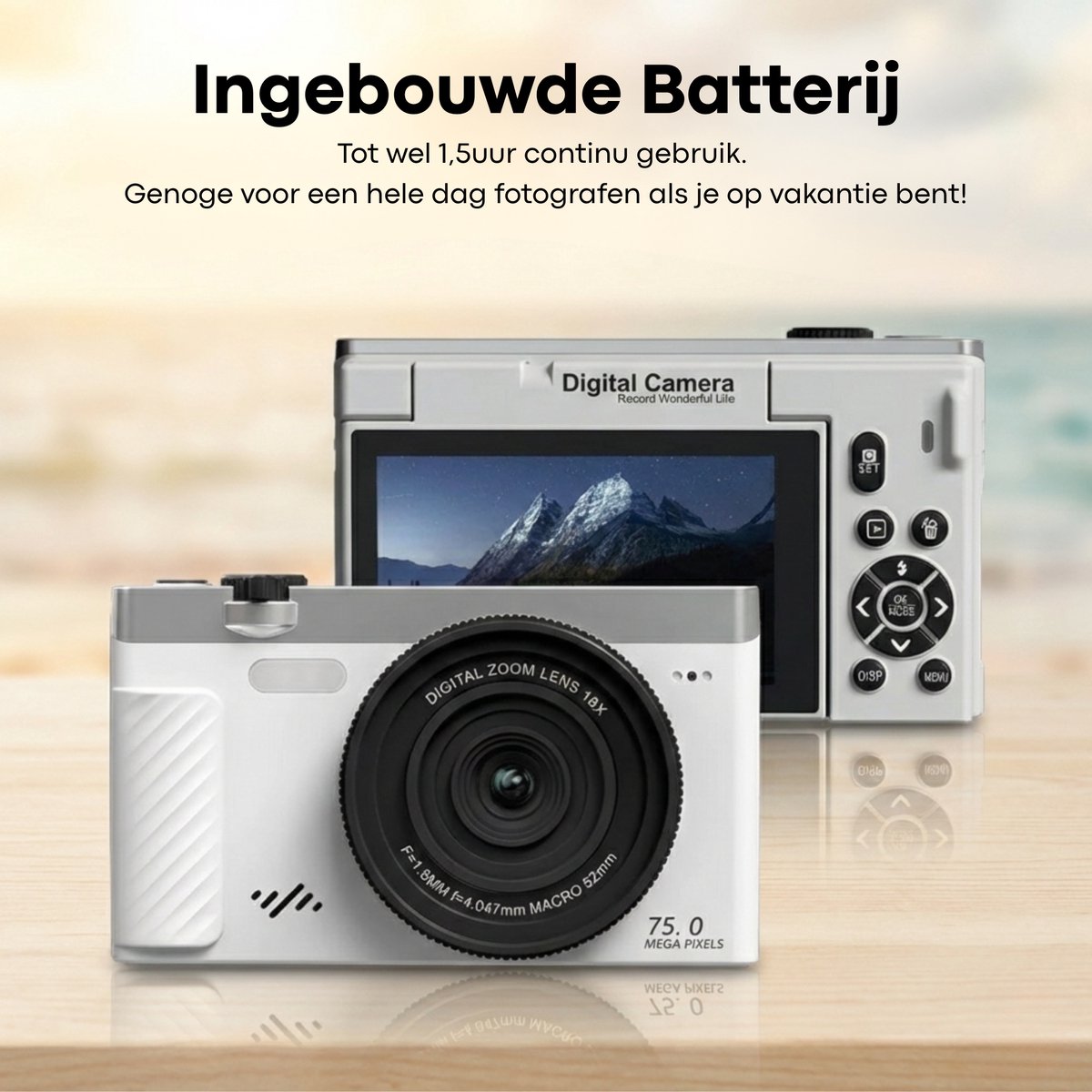 Vizual 75MP Camera met 4K Video en 32GB SD-kaart thumbnail 6