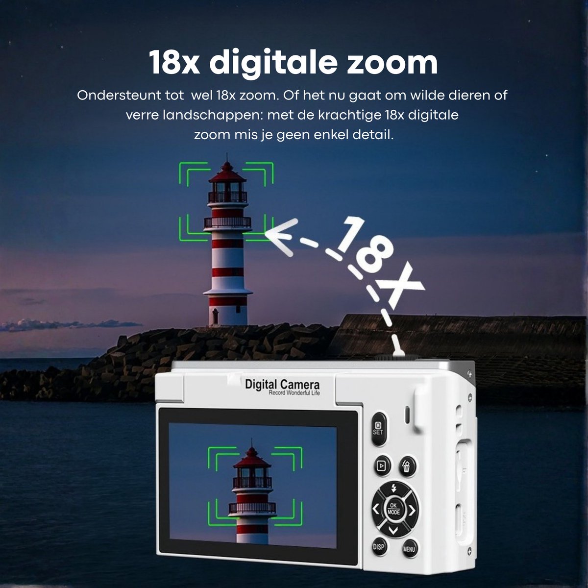 Vizual 75MP Camera met 4K Video en 32GB SD-kaart