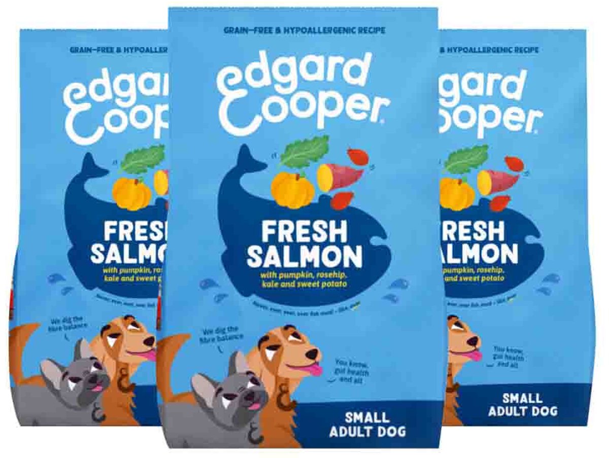 Edgard & Cooper Edgard & Cooper Hondenvoer Droog Adult Small Zalm - 3 x 3 kg - Voordeelverpakking