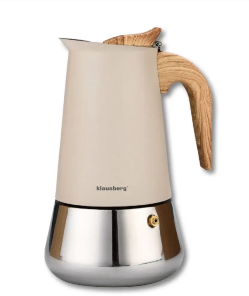 Klausberg Espresso Steel Koffiemaker - 450 ml Inductiegeschi