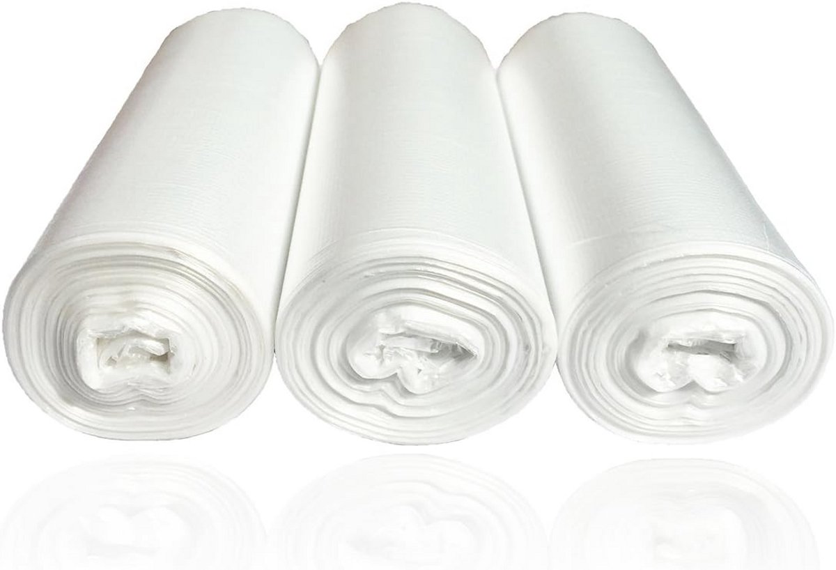 Kleine Vuilniszakken 7,5 Liter Transparant - 150 Stuks (3 Rollen) - Ideaal voor Badkamer en Kantoor