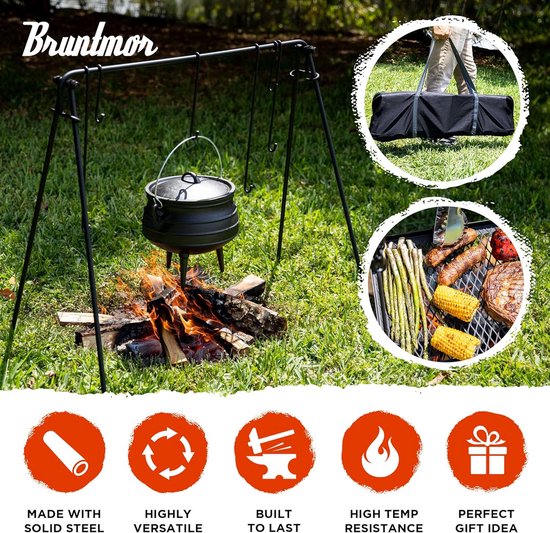 Verstelbare Kampeer Grill & Kookstandaard voor Buiten Koken en BBQ — afbeelding 4