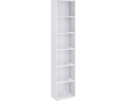 Hoppa! Boekenkast - Wit - Spaanplaat - 40 x 24 x 178 cm (B x D x H)
