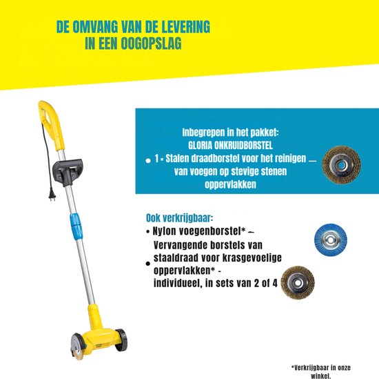 DnA® Onkruidborstel Electrisch - Onkruidborstel - Bosmaaier - Geel - 118cm x 24cm x 14cm van Merkloos	 — afbeelding 5