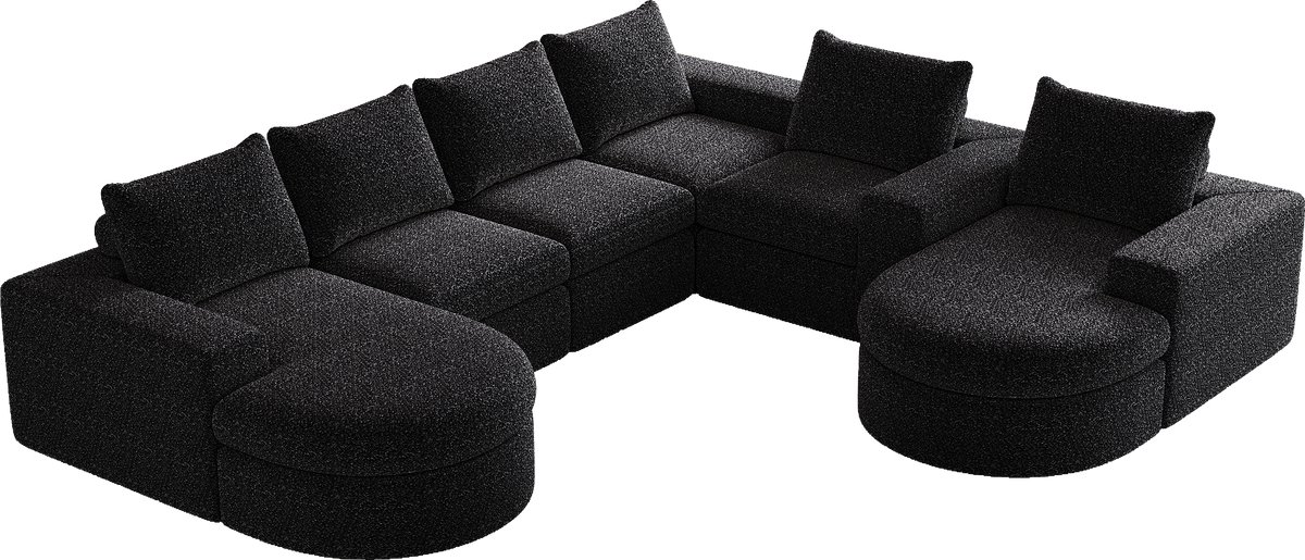 Merax Modulaire Hoekbank Met Chaise Longue – Chenille Wolkencouch 4-Zits – Extra Diepe Zit