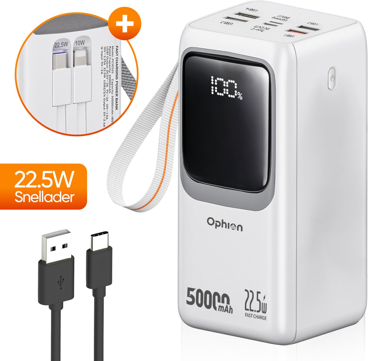 MostEssential Powerbank PRO 50.000 mAh met 7 Oplaadpoorten - MostEssential - €54,99