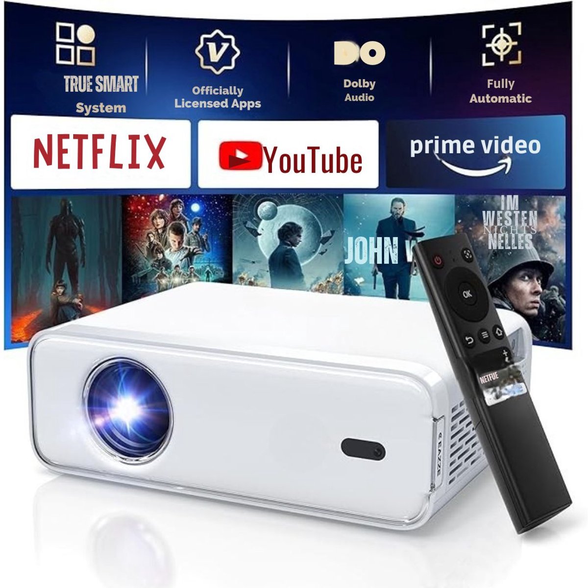 Zyrex® Mini beamers - Projector - Mini beamer - Wit - 18cm x 9cm x 23cm