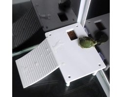 Allecto- Platform voor waterschildpadden - Rotsen - Voedselcontainer - Aquarium - Melk - Kikkers - Geschikt voor schildpadden - Niet-giftige kleurrijke Turtle Platform met voedselcontainer voor waterschildpadden