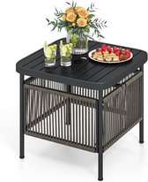 COSTWAY 3 Stuk/Delige Patio Meubelen Set, Buiten rieten rotan