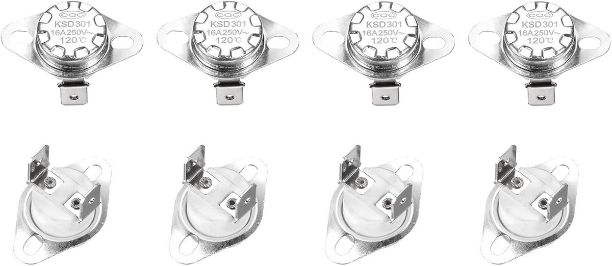 8 Stuks Temperatuur Schakelaar KSD301 NC 120°C - Thermostaat voor Oven, Magnetron en Koffiezetapparaat