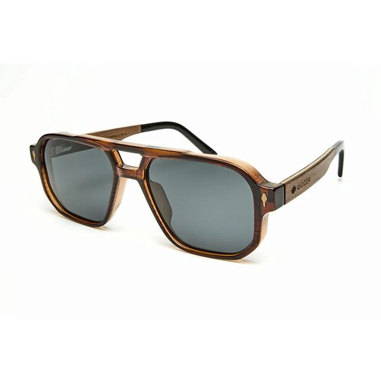 Wooda® Zonnebril Aviator - Bruin Transparant - Gepolariseerd - Wooda Tomani TR Brown Gris van Wooda — afbeelding 2