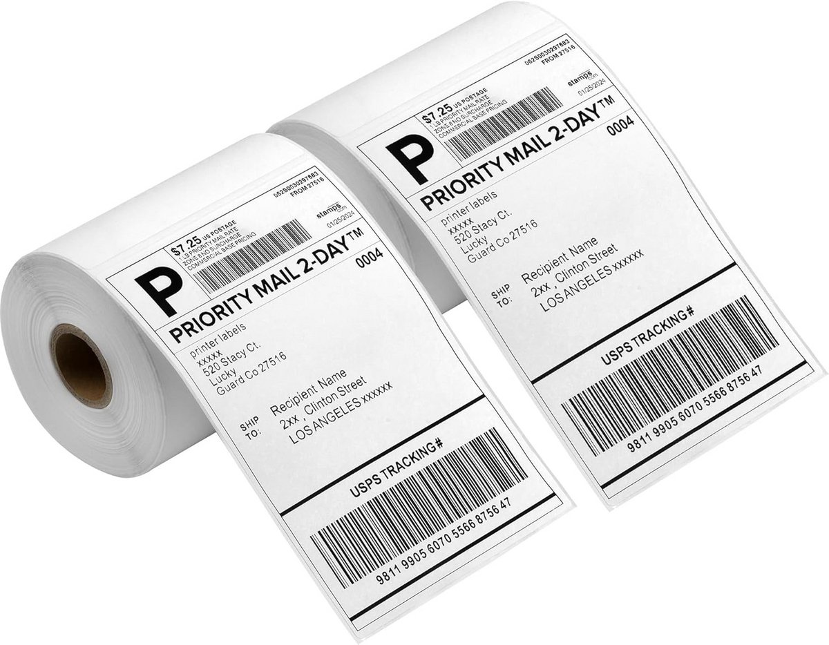 4x6 Direct Thermische Verzender Etiketten - 500 Geperforeerde Witte Labels