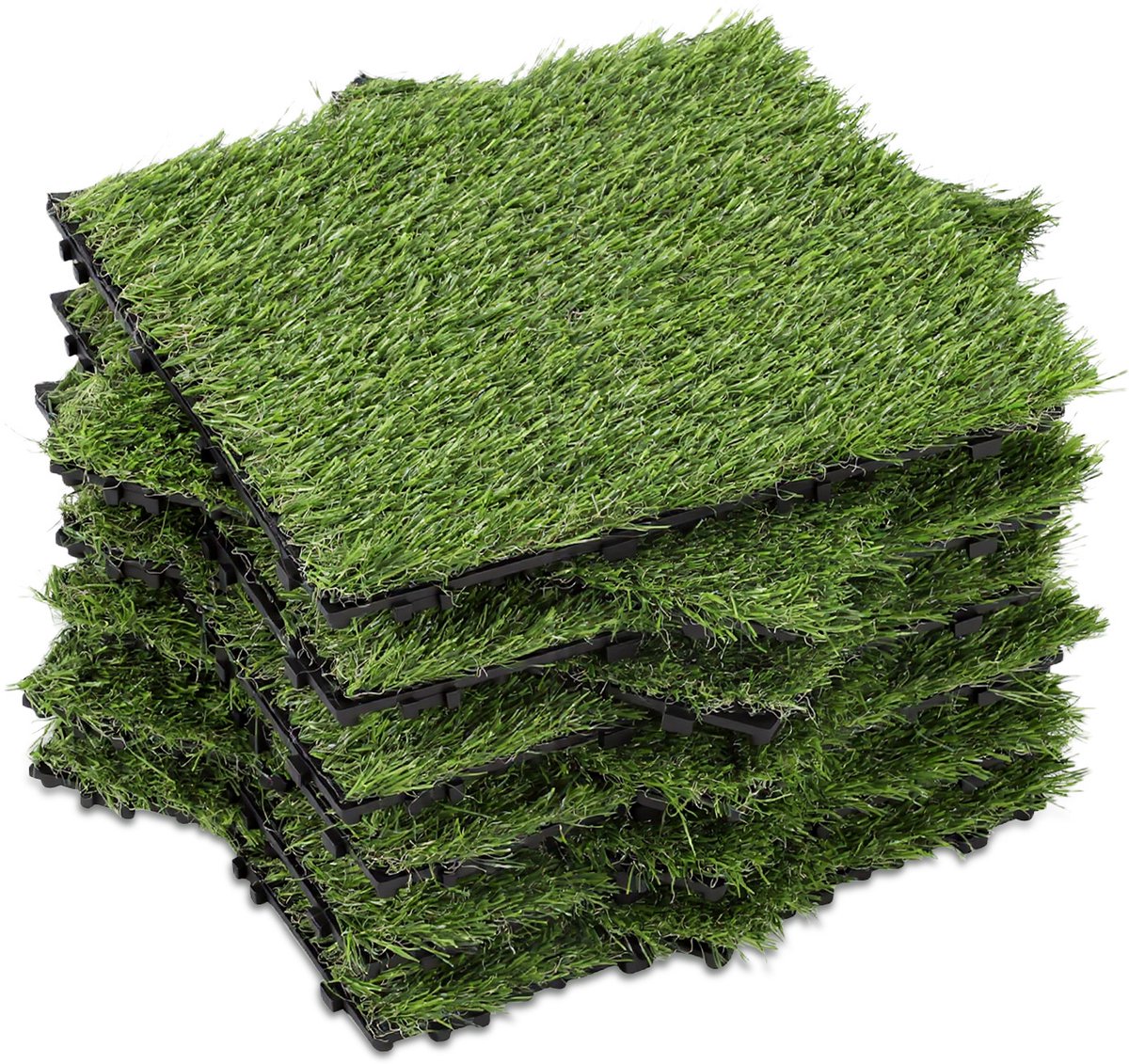 Kunstgrastegels 30x30 cm Kliksysteem 66 Stuks 6m² - Duurzame Terrastegels met Drainage