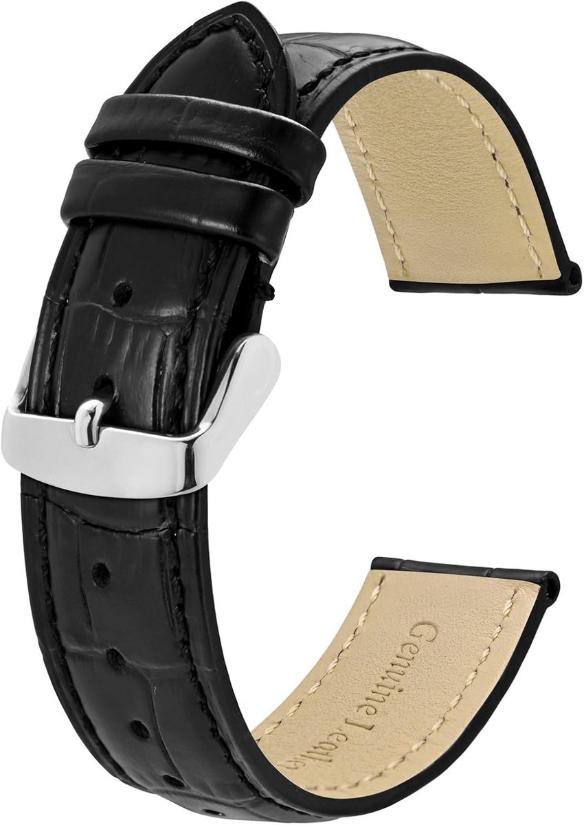 Leren Horlogeband Krokodillenprint - Diverse Bandbreedtes (18 t-m 24 mm)