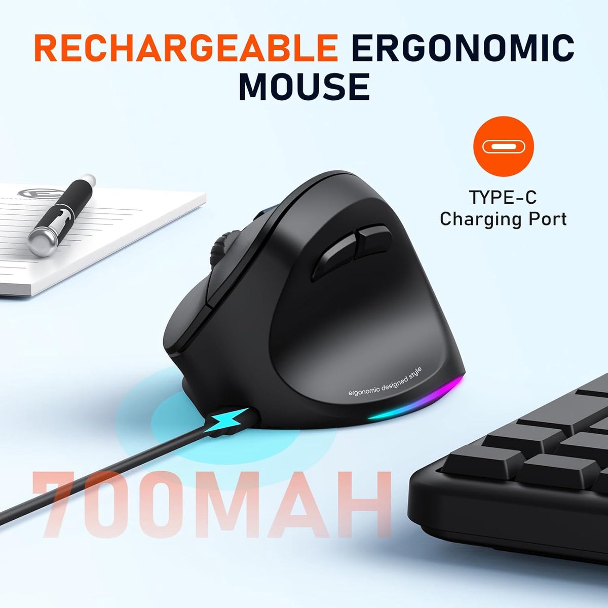 Meetion BTM010R - Ergonomische Draadloze Muis thumbnail 3