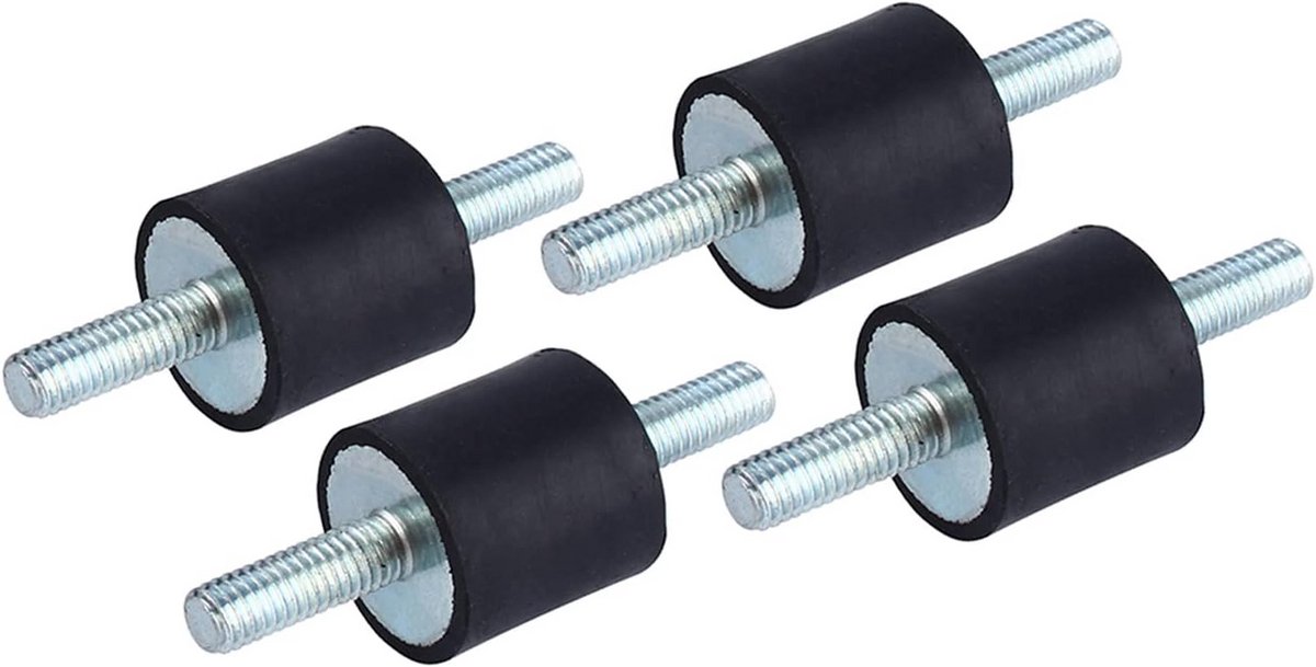 4 Stuks Rubberen Trillingsdempers M6 met Schroefdraad voor Motoren en Compressoren