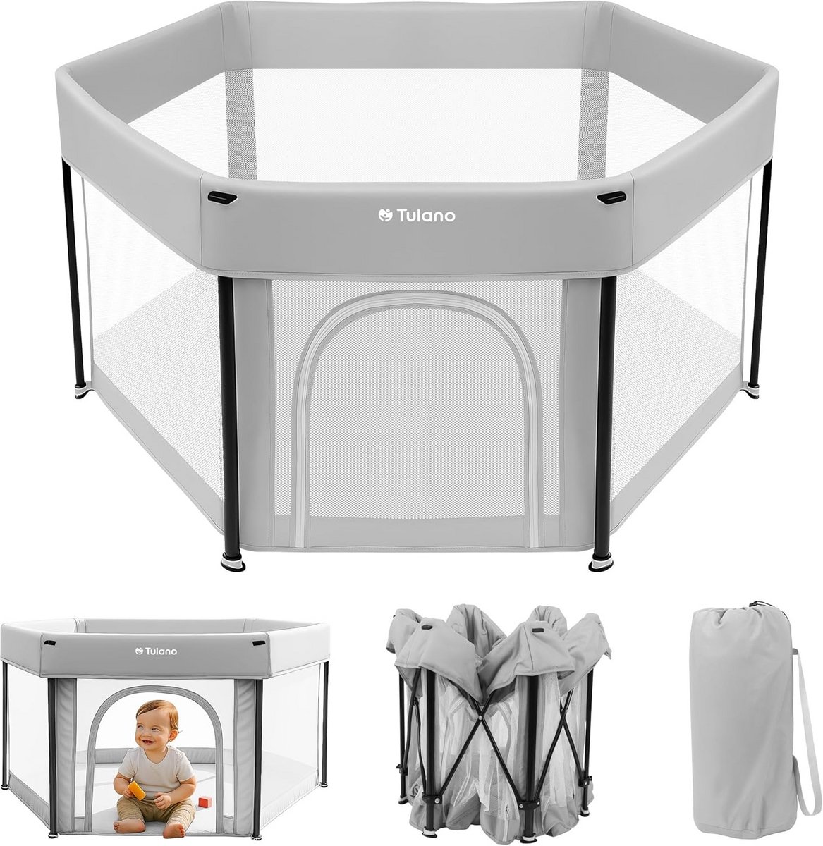 Opvouwbare Reisbox voor Baby's en Peuters 125x66 cm Veilig en Compact