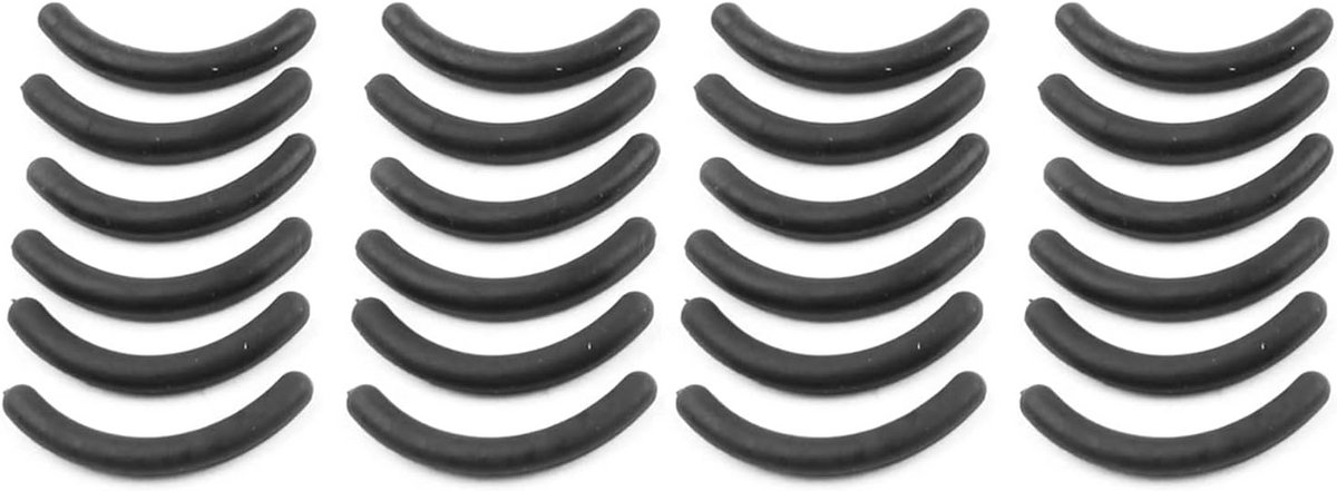 24 Stuks Zwarte Rubberen Vervangingspads voor Wimperkruller - Universele Wimperaccessoires