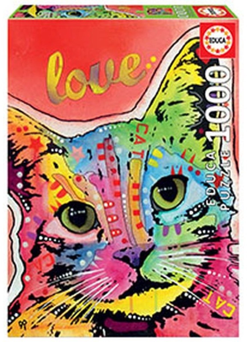 EDUCA - puzzel - 1000 stuks - Dean Russo - Tilt Cat love