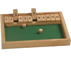 Hot games Shut the box 12 cijfers 31x23x3cm hout
