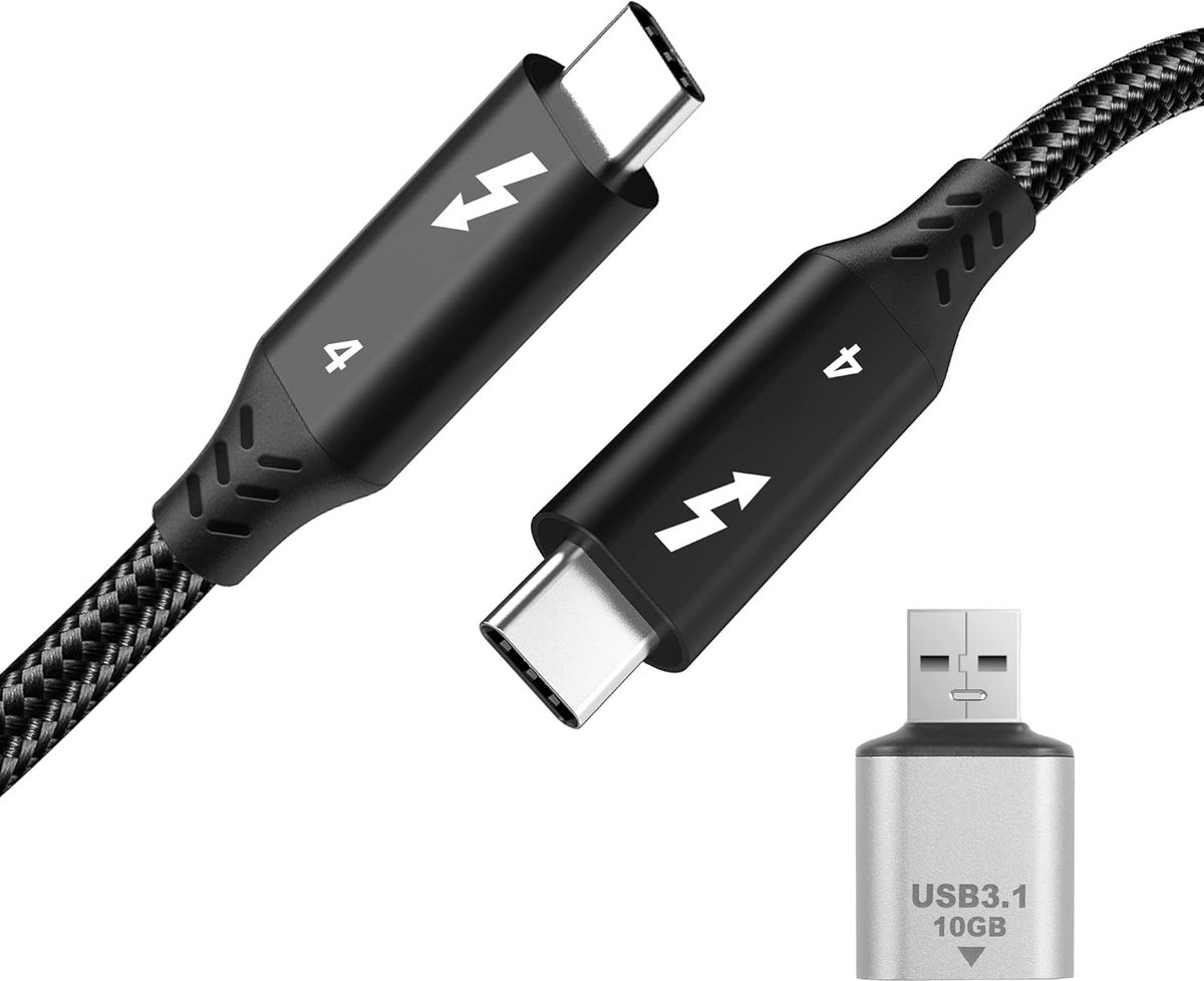 Snelle USB-C naar USB-C Kabel 100W 40 Gbit/s Thunderbolt 3 Compatibel