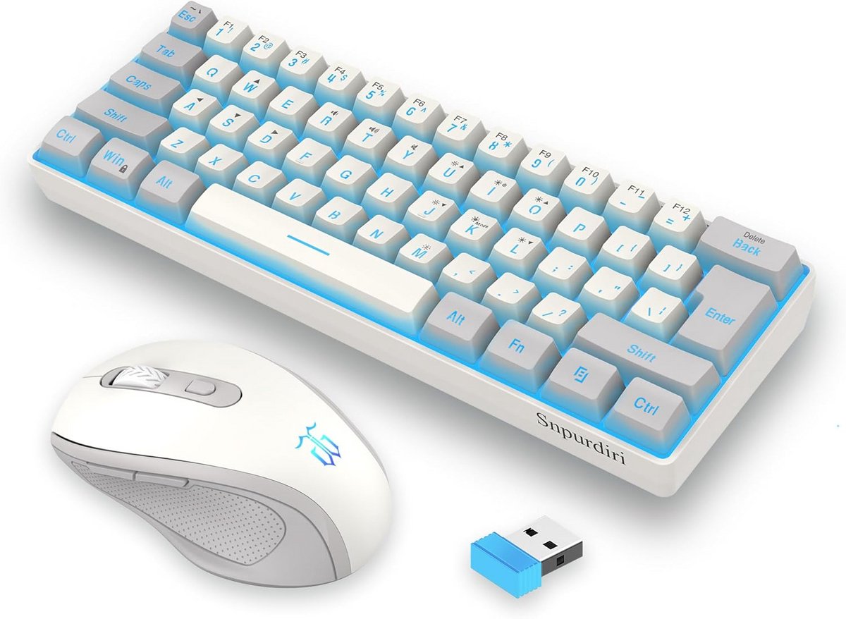 Draadloos 60% Mechanisch Gevoel Gaming Toetsenbord en Muis Combo RGB