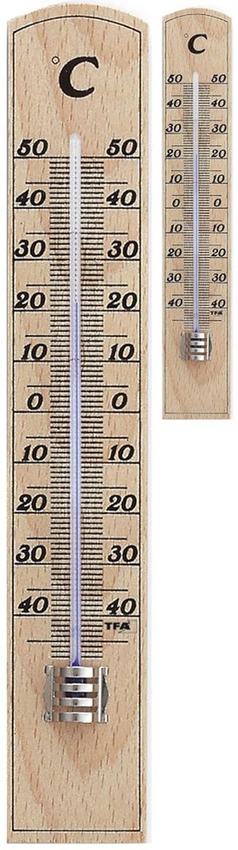 Analoge Binnenthermometer Hoge Nauwkeurigheid Massief Hout Set van 2