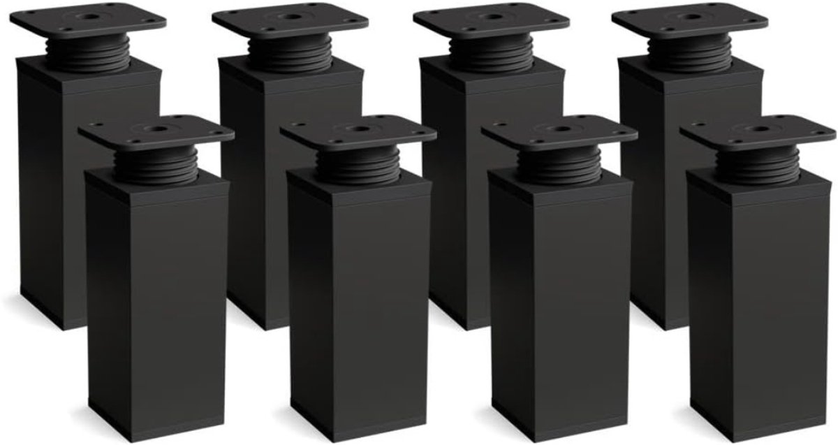 Meubelpoten - bankpoten - stoelpoten - meubelpoten set van 8 - meubelpoten zwart - Tafelpoten van Aluminiumlegering - 100 mm - van Imperatoris