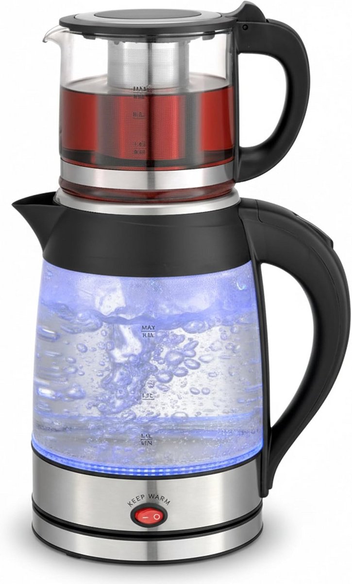 Elektrische Theemachine 3-in-1 met Waterkoker en Glazen Kan