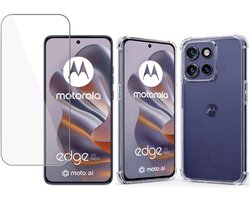 TechNow Hoesje + Screenprotector geschikt voor Motorola Edge 60 Neo Hoesje Screenprotector - Tempered Glass - Extreme Shock Case Transparant