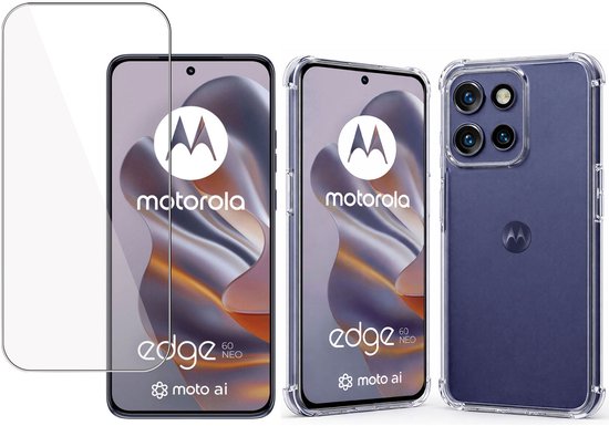 Coque de protection transparente et protecteur d'écran pour Motorola Edge 60 Neo.