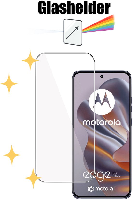 2x TechNow Screenprotector geschikt voor Motorola Edge 60 Neo Screenprotector - Gehard Glas - Rounded - Proteqt+