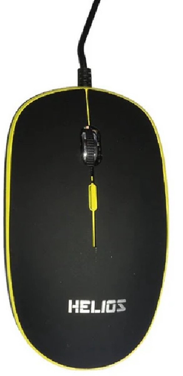 Helios Optical Mouse - Ergonomisch Design - USB Bedraad - 1200 DPI - Zwart