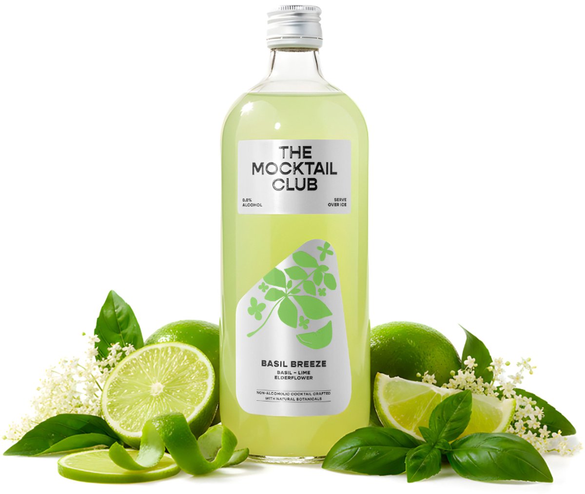 The Mocktail Club Basil Breeze 99cl – Mocktail alcoholvrij ready to drink | Aperitief zonder alcohol op basis van basilicum en limoen